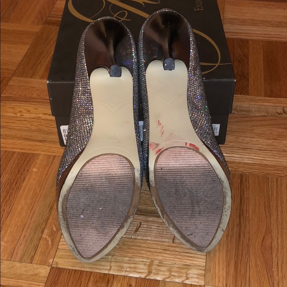 Enzo Angiolini Silver Glitter Platform Heels - Picture 5 of 5